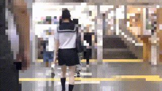 y025【半袖セーラー赤リボンちゃん025】 エロGIF 2